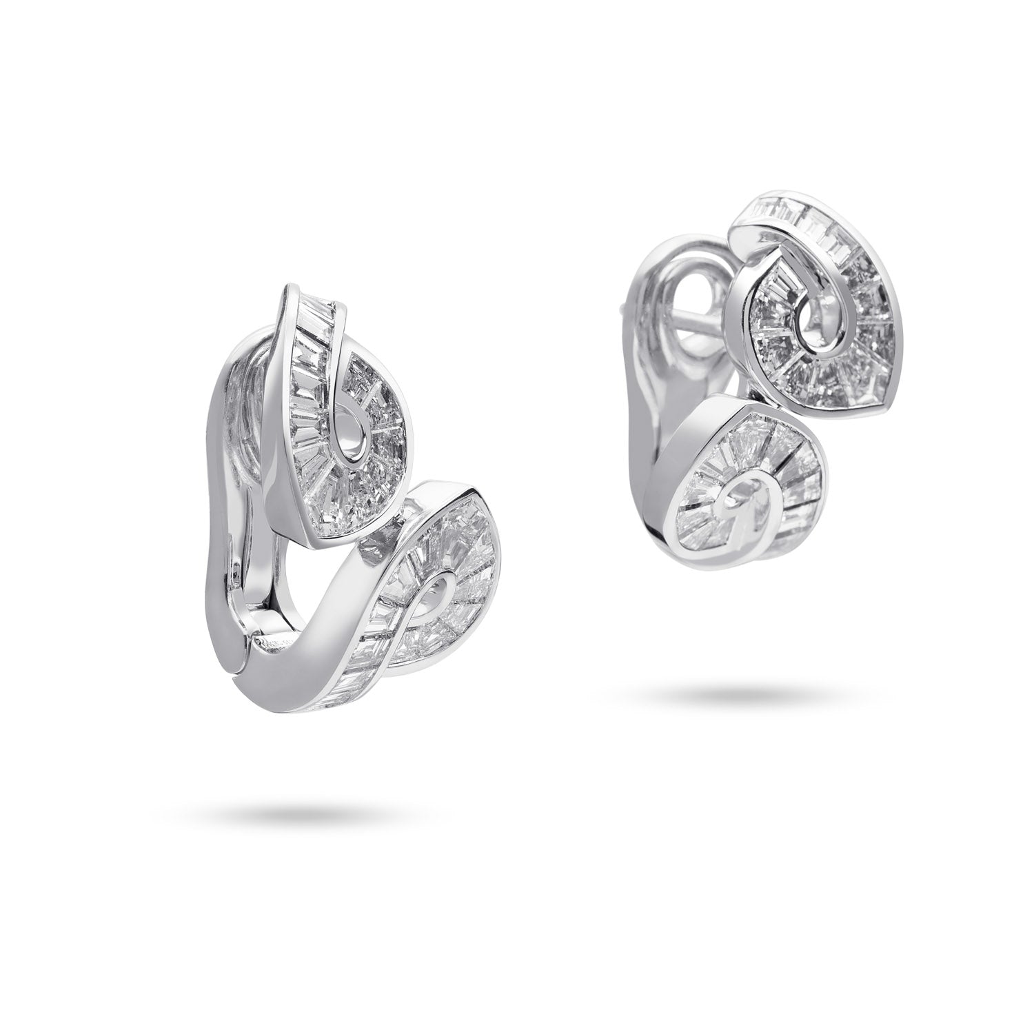 バゲット・ダイヤモンドのイヤリング