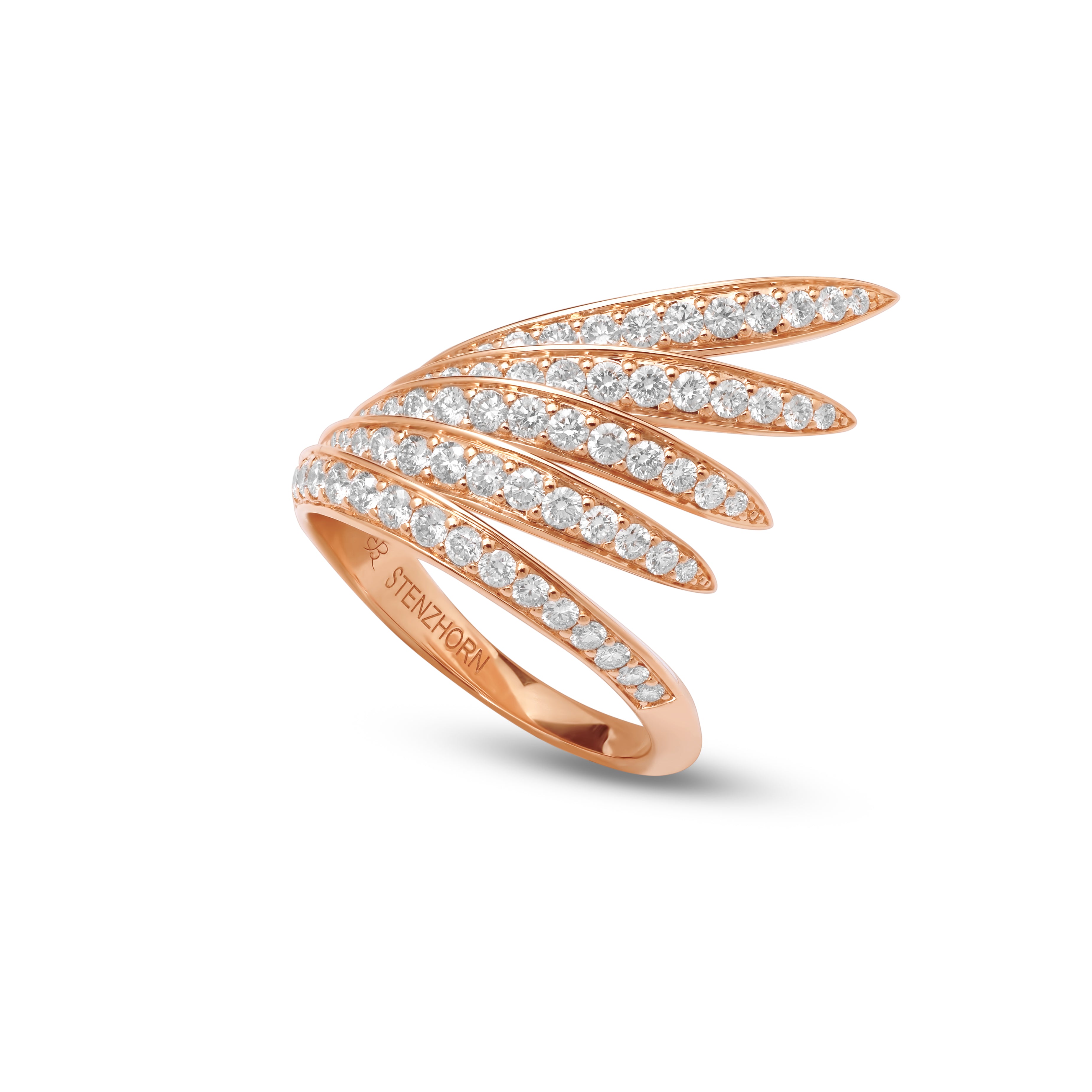 VIVA Ring mit Diamanten und weißer Emaille