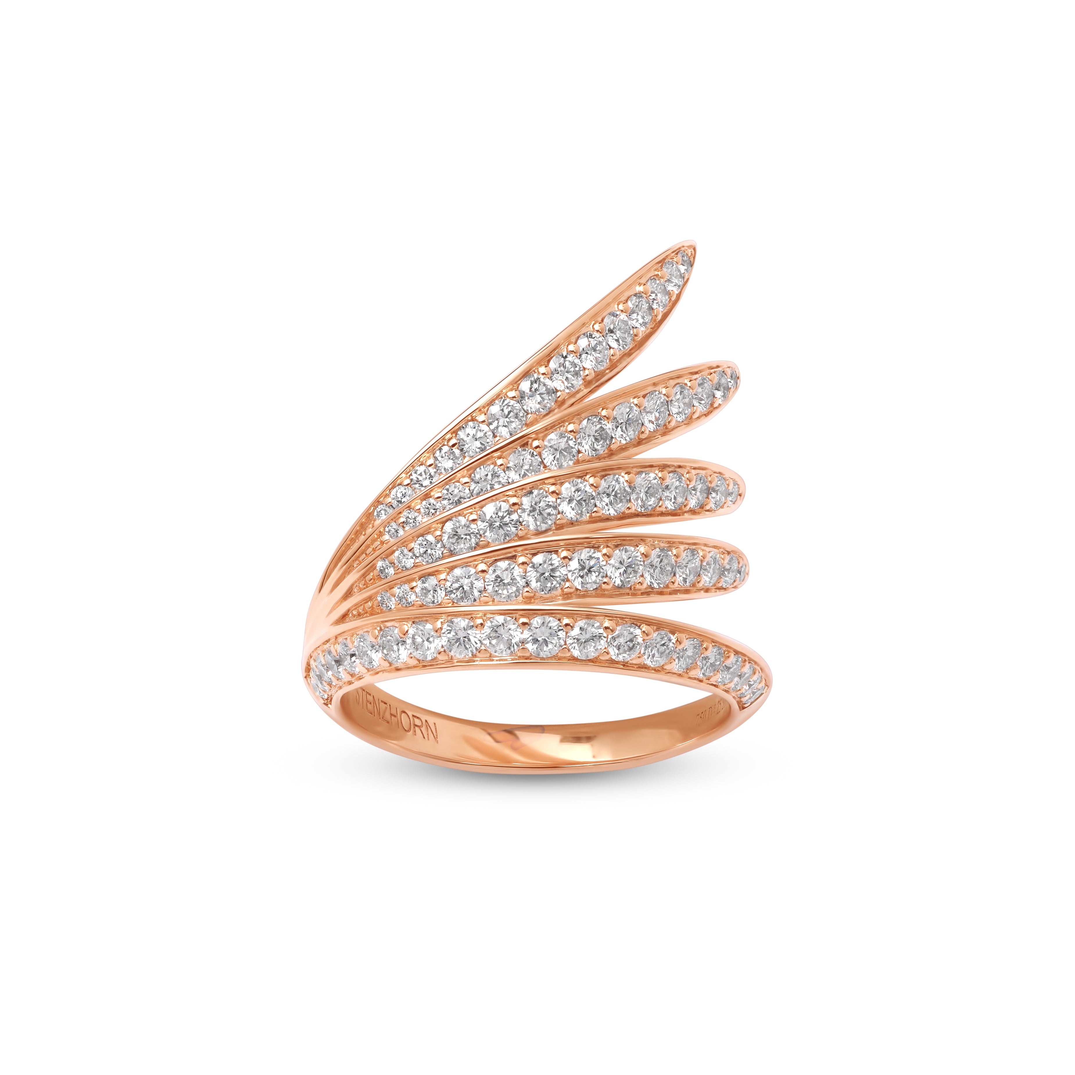 VIVA Ring mit Diamanten und weißer Emaille