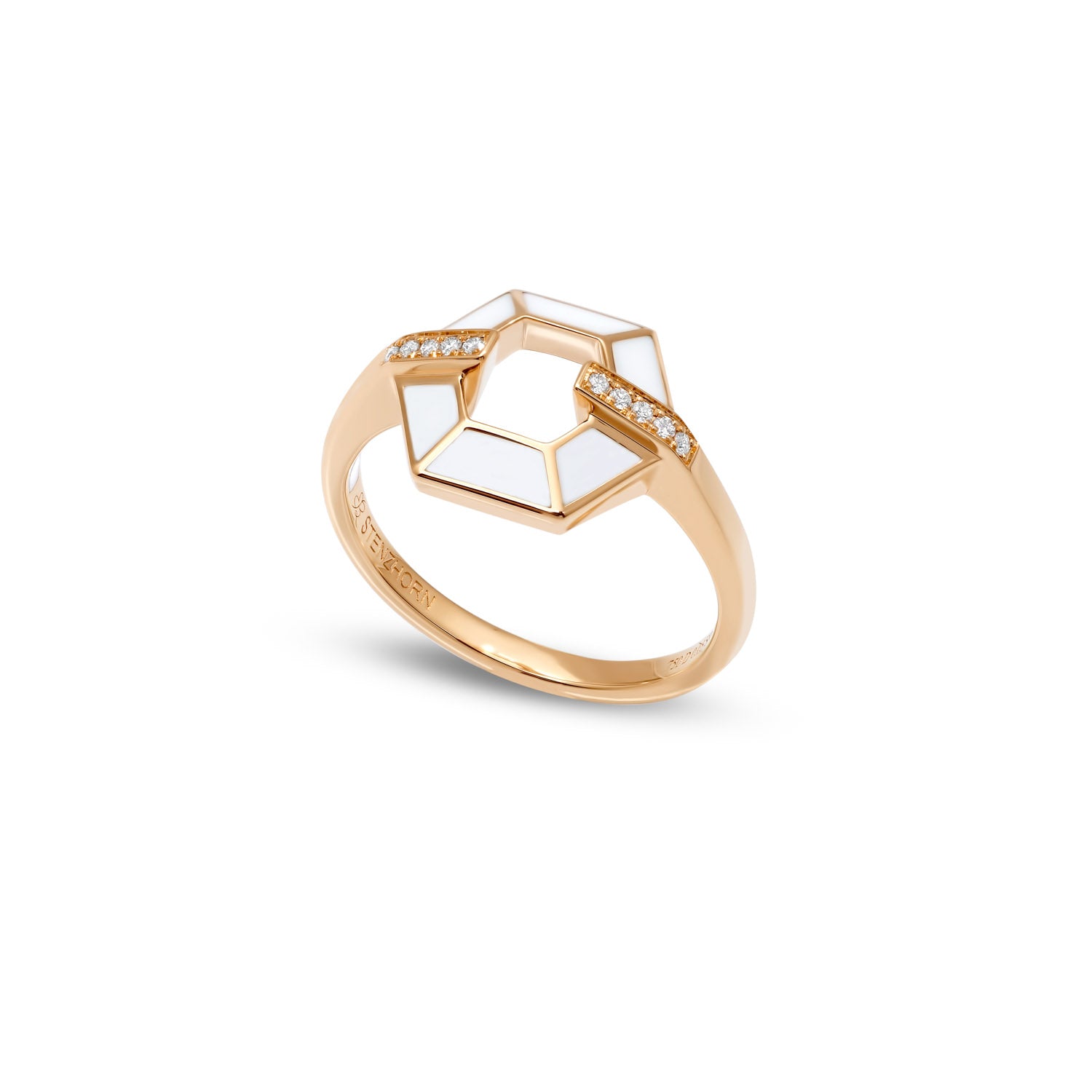 HONEY HONEY Ring mit Emaille und Diamanten