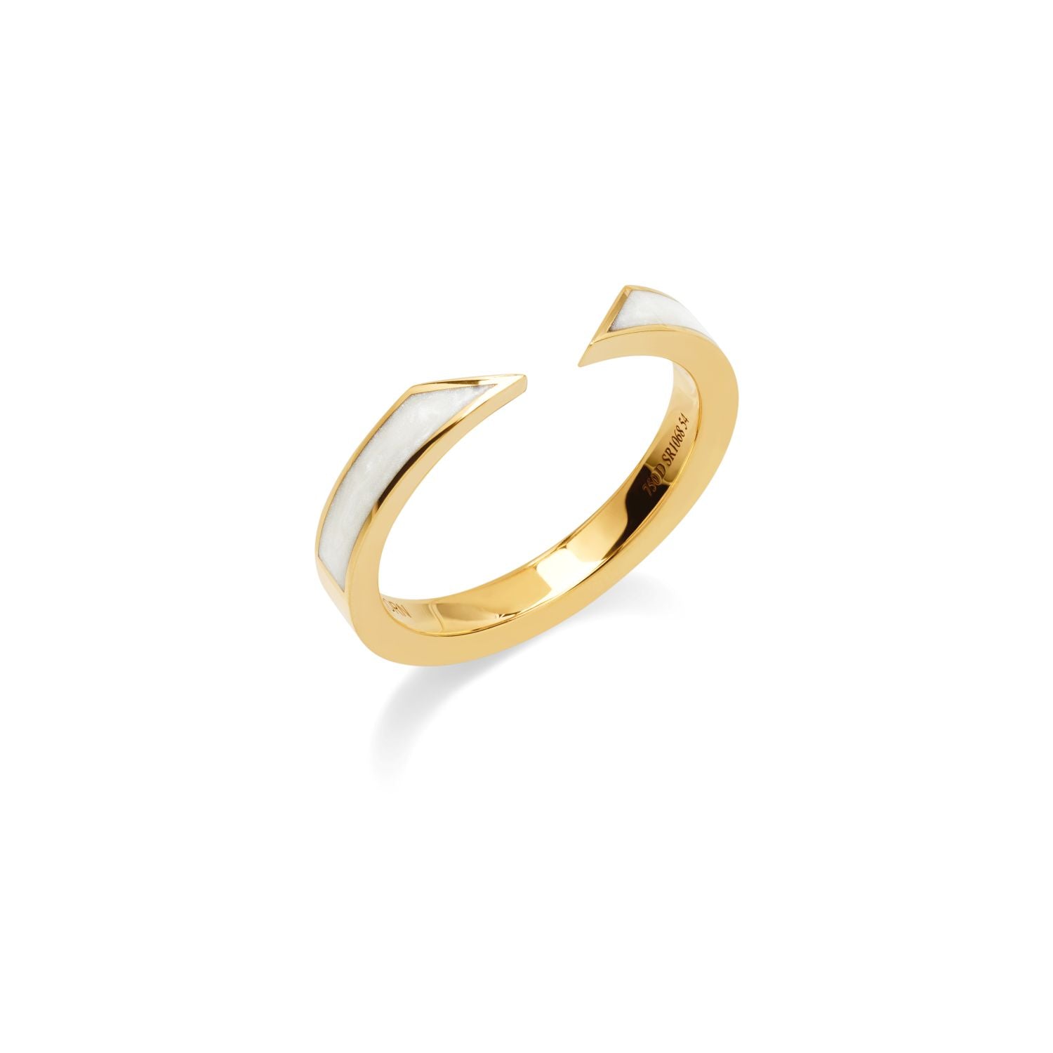Offener Perlmutt-Emaille Ring