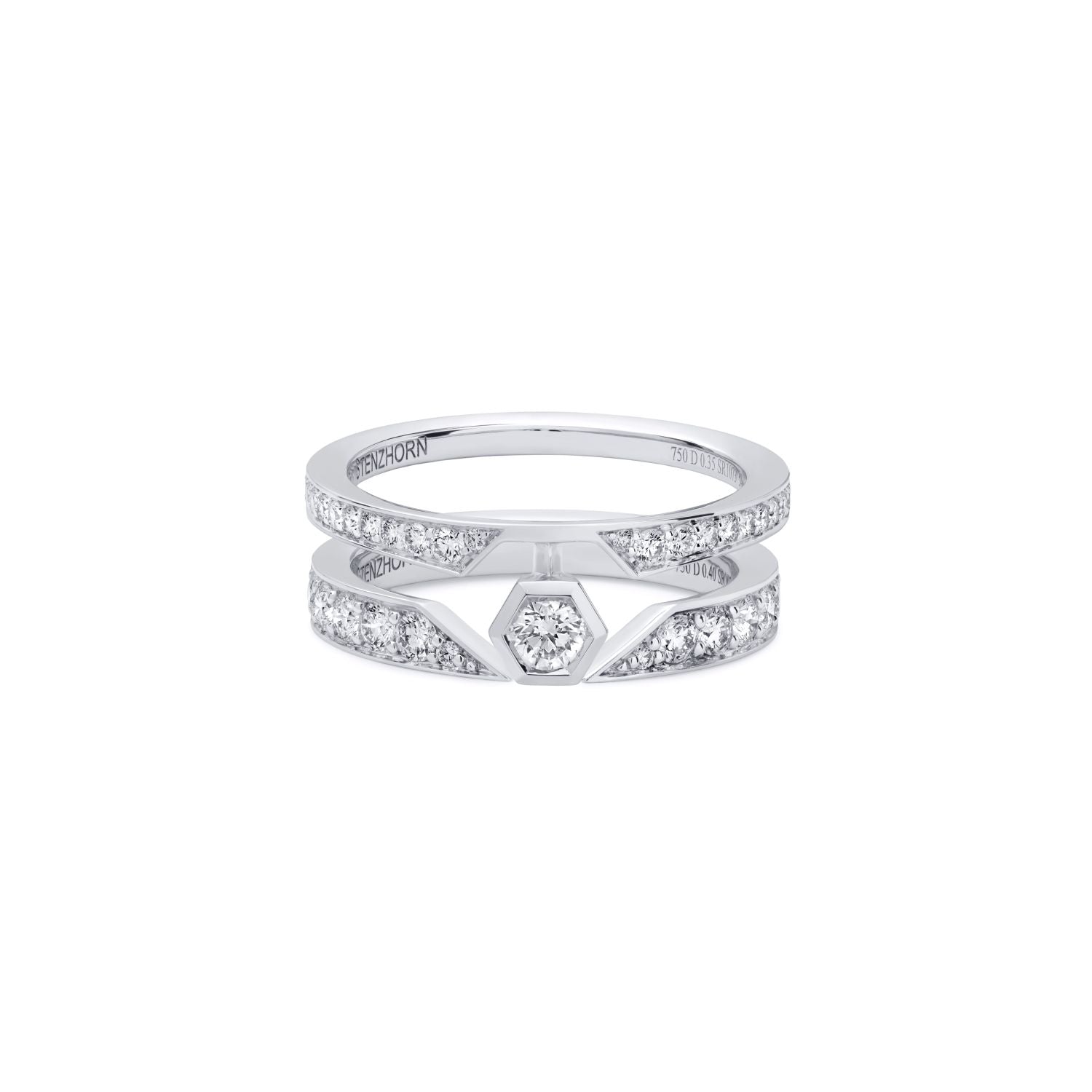 Offener Diamantpavé Ring