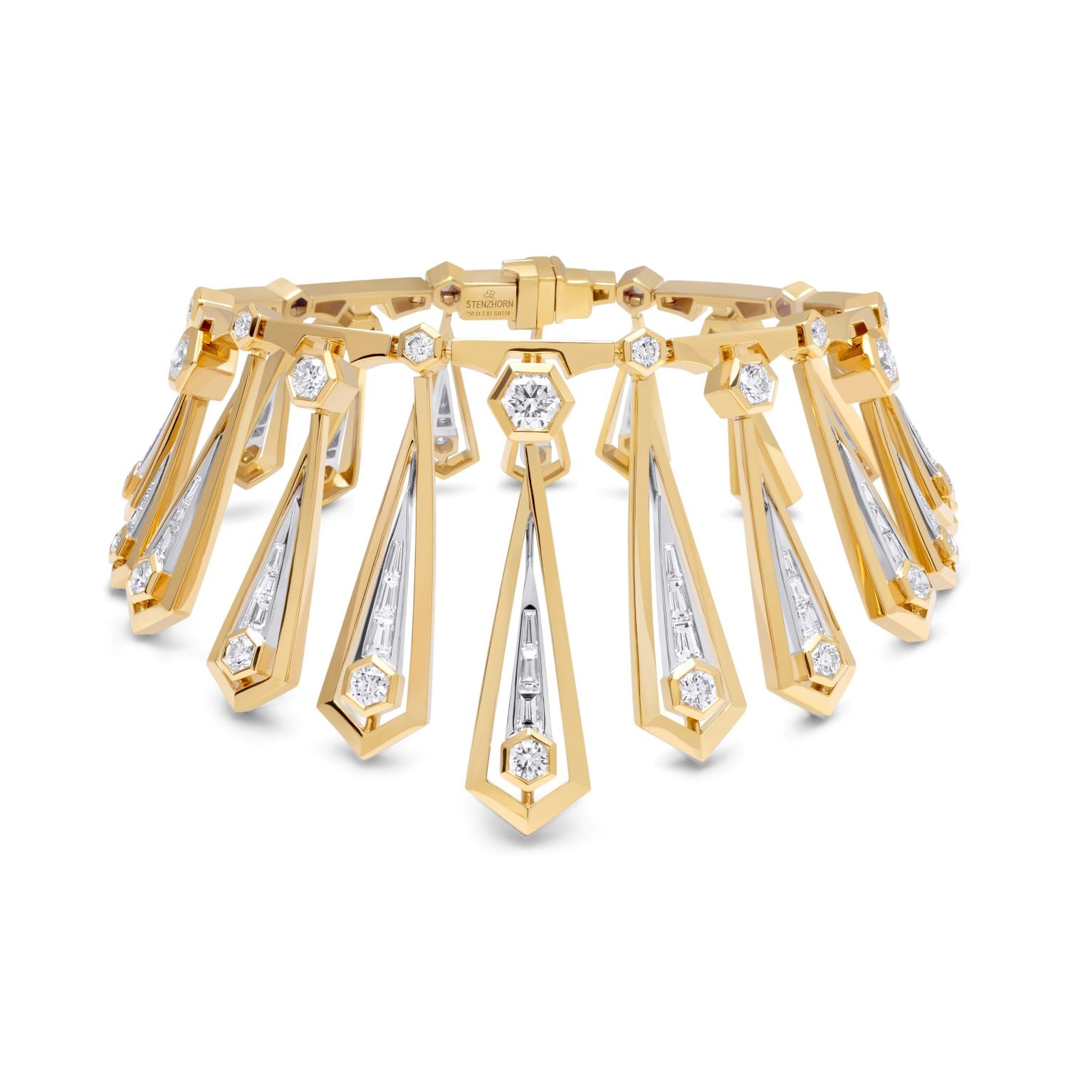 Bicolour Bracelet with Baguette Diamonds