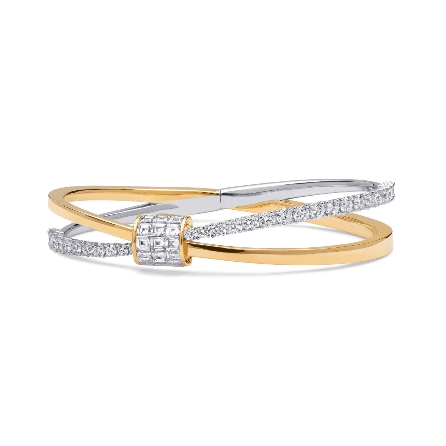 HOLD ON TIGHT bicolor Diamond Bangle
