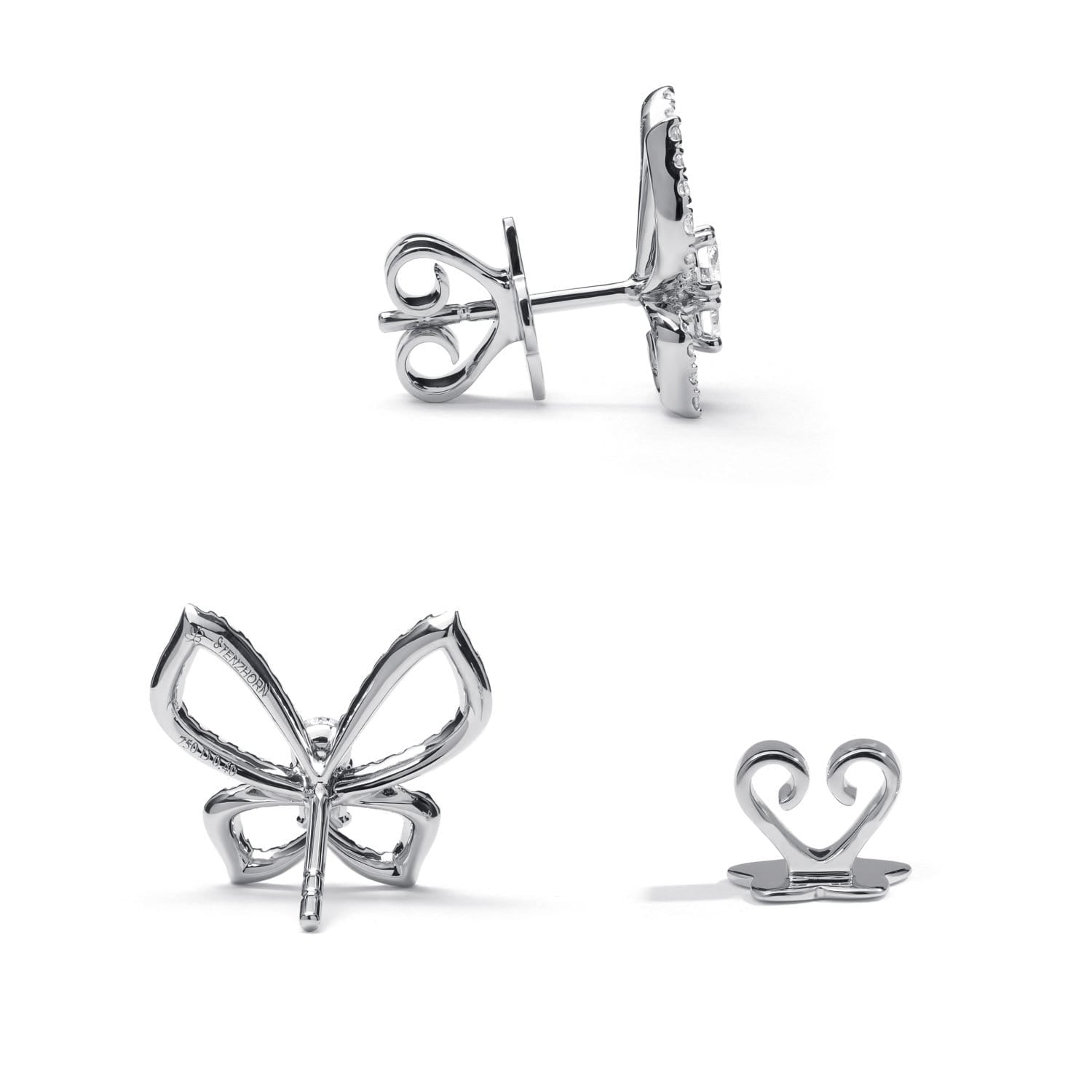 PICCOLE SONATE Butterfly Earrings with Diamonds